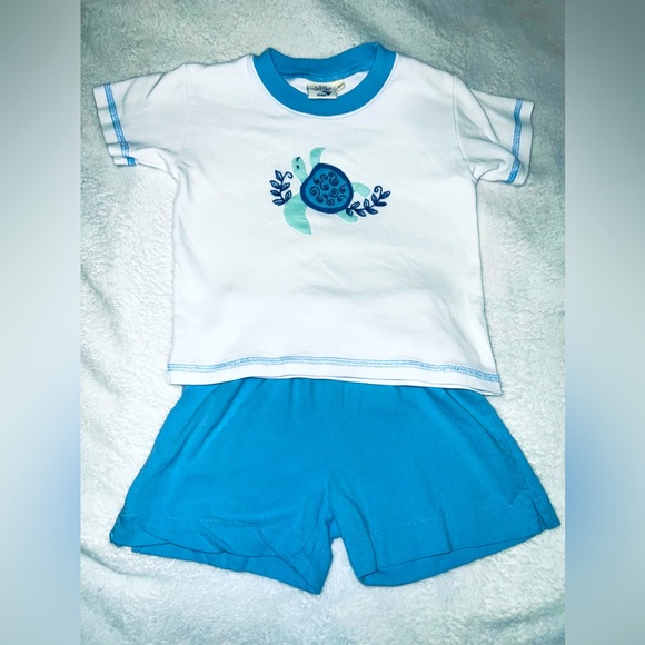Luigi Kids sea turtle top and shorts outfit, size 3T, EUC - Picture 1 of 5